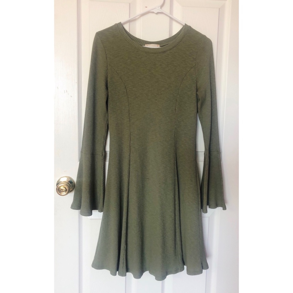 Green Bell Sleeve Dress Altar’d State